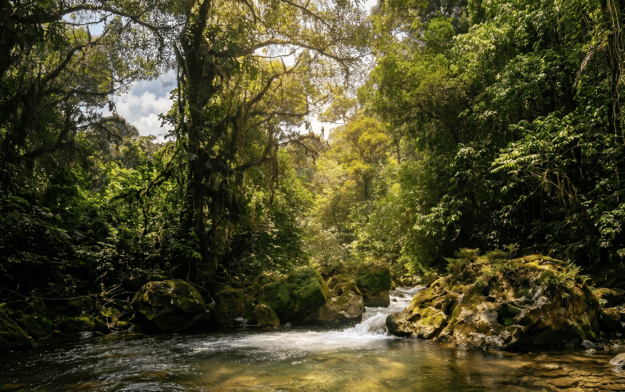 Río privado dentro de la finca